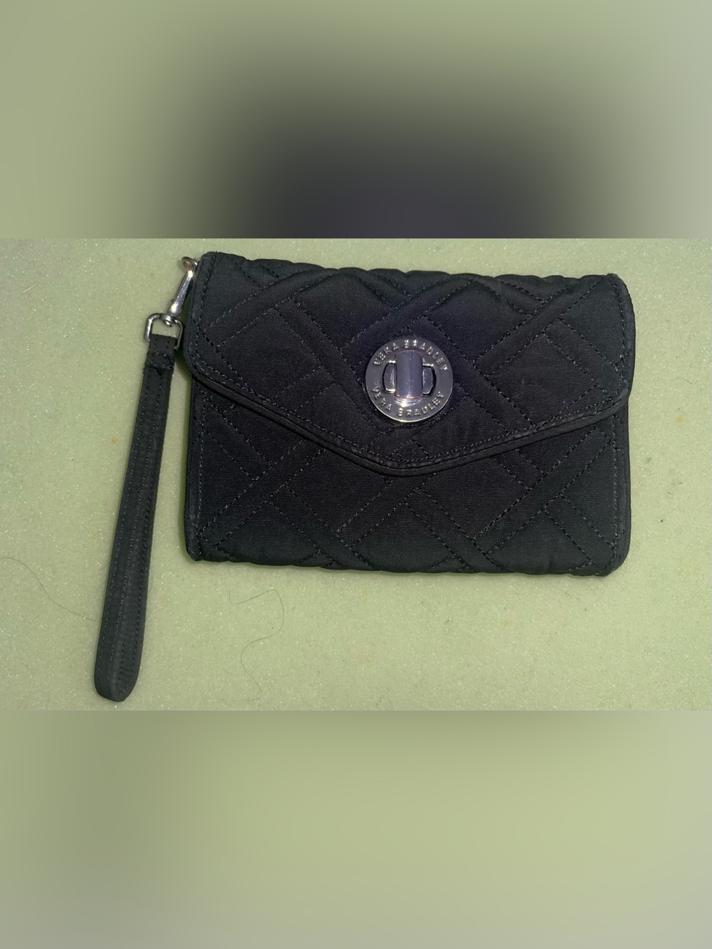Vera Bradley Black Quilted Turn-Lock Wristlet